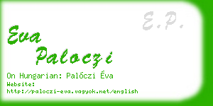 eva paloczi business card